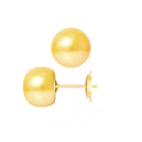 Pendientes - Perlas Cultivadas de Agua Dulce - Diámetro Botón 9-10 mm Oro - Joyería Mujer - Oro Amarillo