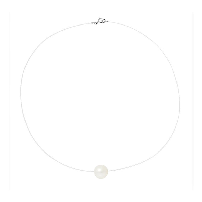 Collar - Perla Cultivada de Agua Dulce - Diámetro 9-10 mm Blanca - Plata de Ley 925