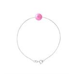 Pulsera- Perla cultivada de agua dulce- Diámetro 8-9 mm Rosa fucsia- Plata de ley 925