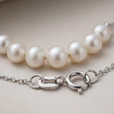 Pulsera- Perla cultivada de agua dulce - Diámetro 3-4 mm Blanco-Oro blanco