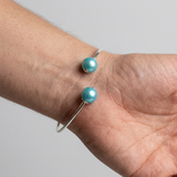 Pulsera - Perlas Cultivadas de Agua Dulce Diámetro 9-10 mm Azul Turquesa - Plata de Ley 925