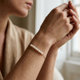 Pulsera- Perla cultivada de agua dulce - Diámetro 3-4 mm Blanco-Oro blanco