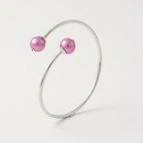 Pulsera - Perlas Cultivadas de Agua Dulce Diámetro 9-10 mm Rosa Fucsia - Plata de Ley 925