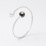 Pulsera Toi &amp; Moi- Perla de Tahití- Perla blanca de agua dulce 10-11 mm-Plata