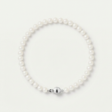Pulsera- Perlas Cultivadas de Agua Dulce- Semi Redondas 5-6 mm Blancas- Joyería Mujer- Plata 925 Milésimas