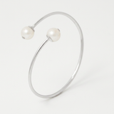 Brazalete en plata y auténticas perlas cultivadas blancas | Katalia