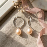 Pendientes - Perlas Cultivadas de Agua Dulce Pera 8-8.5 mm Rosa
