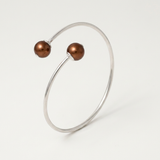 Pulsera - Perlas Cultivadas de Agua Dulce Diámetro 9-10 mm Chocolate - Plata 925 Milésimas