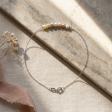 Pulsera- Perla Cultivada de Agua Dulce - Diámetro 3-4 mm Multicolor- Oro Blanco
