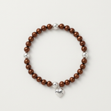 Pulsera de la Suerte - Perla de Agua Dulce - Redonda 5-6 mm Chocolate
