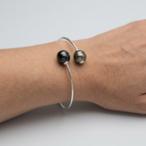 Pulsera Toi &amp; Moi - Perla Cultivada de Tahití - Círculo 10-11 mm - Plata de Ley 925
