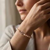 Pulsera de perlas cultivadas rosas | esmeralda