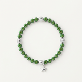 Pulsera de la Suerte - Perla de Agua Dulce - Redonda 5-6 mm Verde Intenso