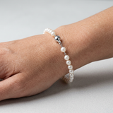 Pulsera- Perlas Cultivadas de Agua Dulce- Semi Redondas 5-6 mm Blancas- Joyería Mujer- Plata 925 Milésimas