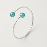 Pulsera - Perlas Cultivadas de Agua Dulce Diámetro 9-10 mm Azul Turquesa - Plata de Ley 925