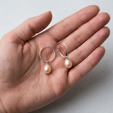 Pendientes - Perlas Cultivadas de Agua Dulce Pera 8-8.5 mm Rosa