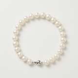 Pulsera- Perlas Cultivadas de Agua Dulce- Semi Redondas 8-9 mm Blanco Natural- Joyería Mujer- Plata 925 Milésimas