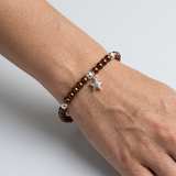 Pulsera de la Suerte - Perla de Agua Dulce - Redonda 5-6 mm Chocolate