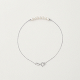 Pulsera- Perla cultivada de agua dulce - Diámetro 3-4 mm Blanco-Oro blanco