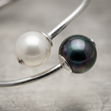 Pulsera Toi &amp; Moi- Perla de Tahití- Perla blanca de agua dulce 10-11 mm-Plata