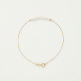 Pulsera - 7 Perlas Cultivadas Diámetro 3-4 mm Blanco - Oro Amarillo
