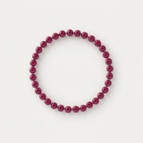 Pulsera de la Suerte - Perla de Agua Dulce - Redonda 5-6 mm Rojo Cereza