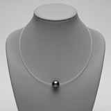 Collar- Perla Cultivada- Diámetro 9-10 mm Negro Tahití- Plata