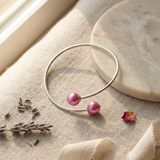 Pulsera - Perlas Cultivadas de Agua Dulce Diámetro 9-10 mm Rosa Fucsia - Plata de Ley 925