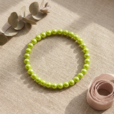 Pulsera de la Suerte - Perla de Agua Dulce - Redonda 5-6 mm Verde Tónico