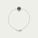 Pulsera- Perla Cultivada de Agua Dulce- Diámetro 8-9 mm Negro Tahití- Plata 925 Milésimas