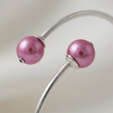 Pulsera - Perlas Cultivadas de Agua Dulce Diámetro 9-10 mm Rosa Fucsia - Plata de Ley 925