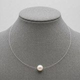 Collar - Perla Cultivada de Agua Dulce - Diámetro 9-10 mm Blanca - Plata de Ley 925
