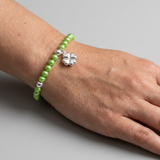 Pulsera de la Suerte - Perla de Agua Dulce - Redonda 5-6 mm Verde Tónico