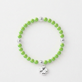 Pulsera de la Suerte - Perla de Agua Dulce - Redonda 5-6 mm Verde Tónico
