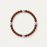 Pulsera de la Suerte - Perla de Agua Dulce - Redonda 5-6 mm Chocolate