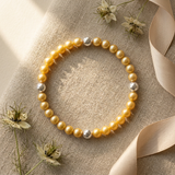 Pulsera de la Suerte - Perla de Agua Dulce - Redonda 5-6 mm Oro