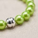 Pulsera de la Suerte - Perla de Agua Dulce - Redonda 5-6 mm Verde Tónico