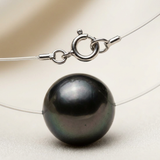 Collar- Perla Cultivada- Diámetro 9-10 mm Negro Tahití- Plata