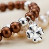 Pulsera de la Suerte - Perla de Agua Dulce - Redonda 5-6 mm Chocolate