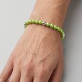 Pulsera de la Suerte - Perla de Agua Dulce - Redonda 5-6 mm Verde Tónico