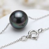 Pulsera- Perla Cultivada de Agua Dulce- Diámetro 8-9 mm Negro Tahití- Plata 925 Milésimas