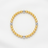Pulsera de la Suerte - Perla de Agua Dulce - Redonda 5-6 mm Oro