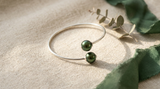 Pulsera - Perlas Cultivadas de Agua Dulce Diámetro 9-10 mm Verde Intenso - Plata de Ley 925