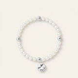 Pulsera de la Suerte - Perla de Agua Dulce - Redonda 5-6 mm Blanca