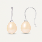 Pendientes - Botón de Perlas Cultivadas de Agua Dulce 7-8 mm Rosa