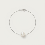 Pulsera- Perla Cultivada- Diámetro 8-9 mm Blanco- Plata