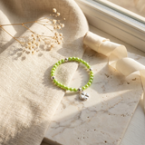 Pulsera de la Suerte - Perla de Agua Dulce - Redonda 5-6 mm Verde Tónico