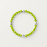 Pulsera de la Suerte - Perla de Agua Dulce - Redonda 5-6 mm Verde Tónico