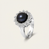 Anillo de plata y perla negra | luana