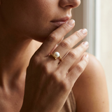 Anillo- Perlas Cultivadas- Redondas 8-9 mm Blanco- Oro Amarillo
